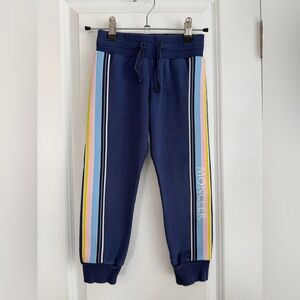 MONCLER Girls Cotton Jogger Sweatpants Multicolor Stripe Blue Size 5